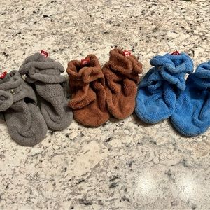 Three pairs of 18 month Zutano booties